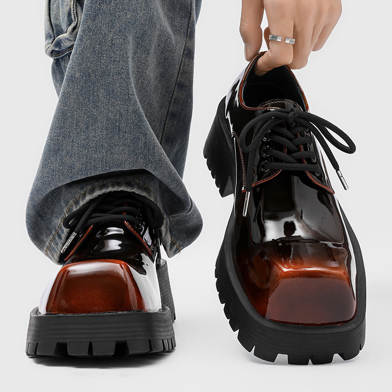 Leatherwork Designs - Men's thick soled leather shoes Luxury