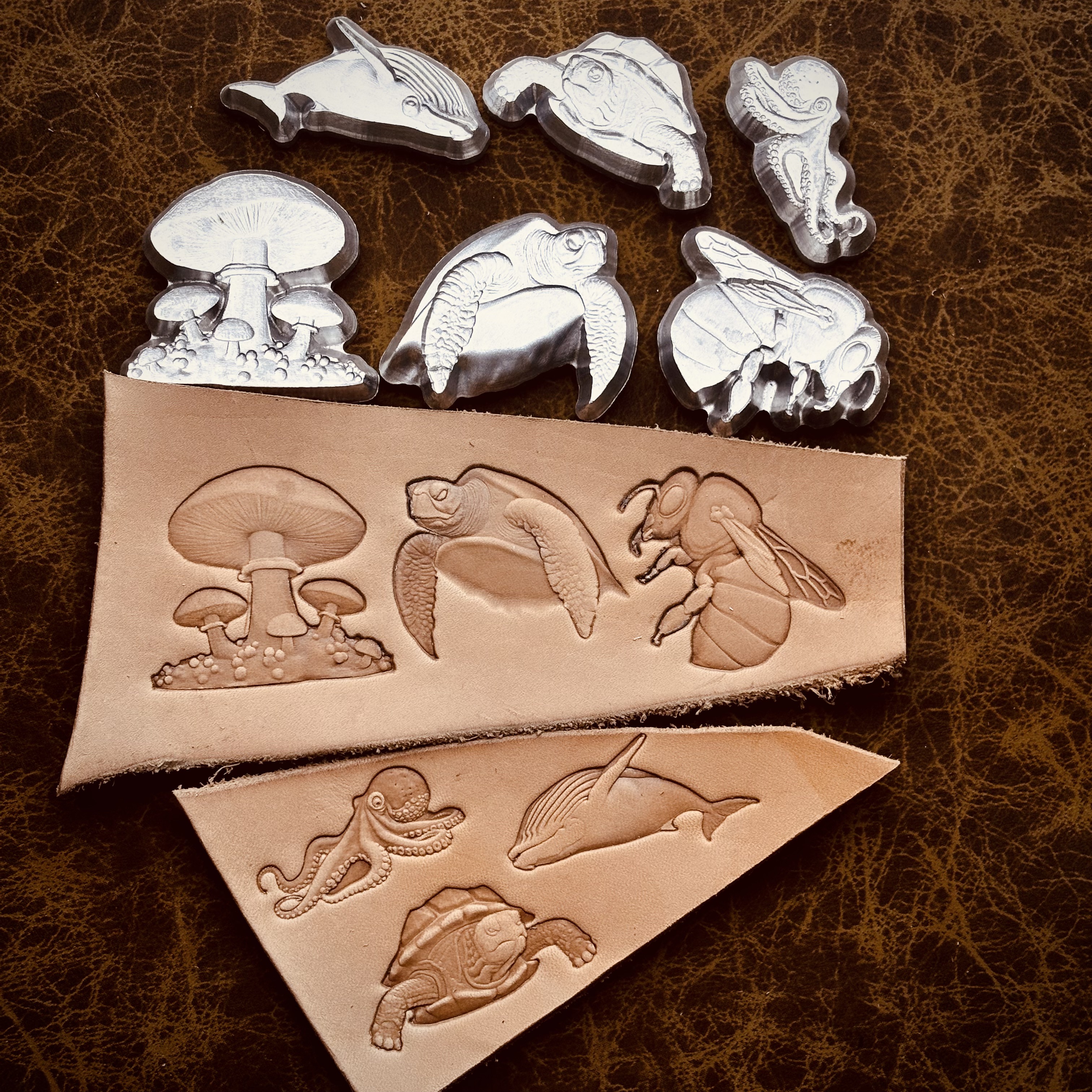 Leather Stamp Set - 6pcs/set Small Animal Series Leather 3D