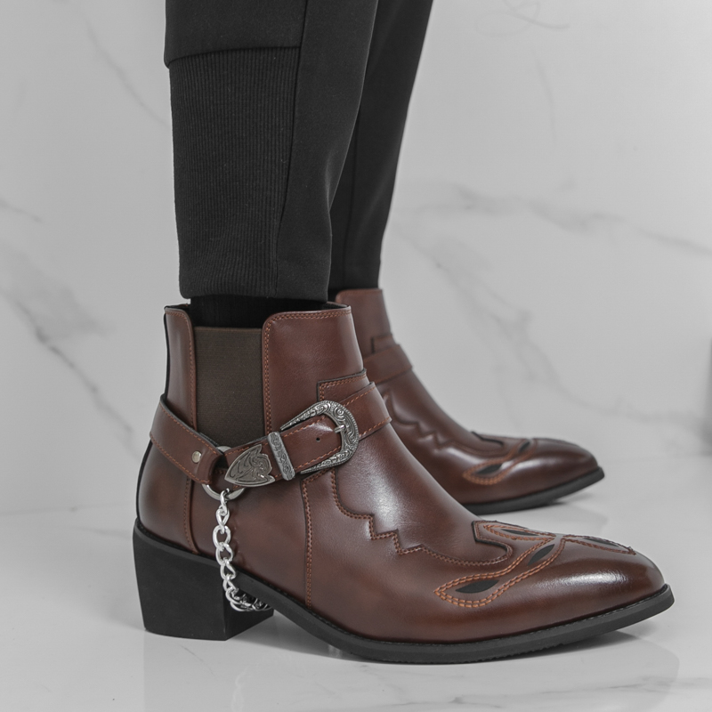 Leatherwork Designs - Men's Pointed Toe Ankle Boots British