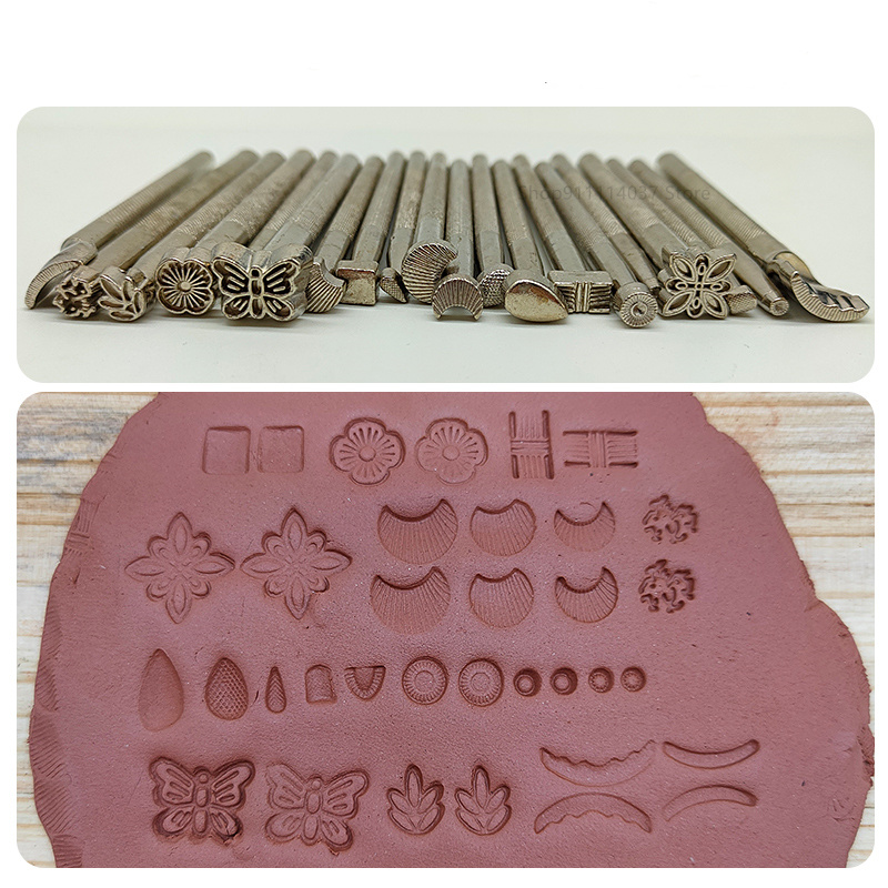 Leather Stamp Set - Pottery Stamps for Embossing Leather Tools