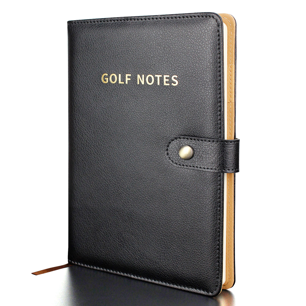 Leather Work Notepad - Black Leather Golf Scorecard Holder Score