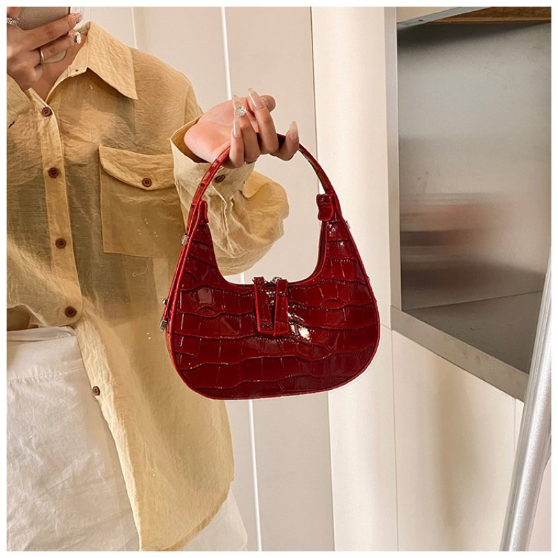 Leatherwork Patterns Free - Women's Fashion Crocodile Pattern Hobo Shoulder