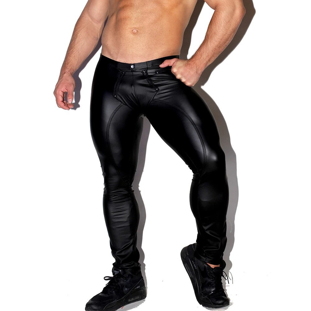Mens Shiny Faux Leather Tights - Leather Work Pants 리뷰 및 가격
