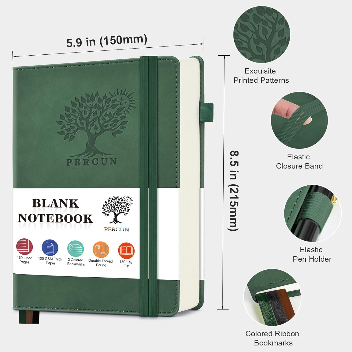 160-Page Blank Leather Journal - Leatherwork Images 리뷰 및 가격