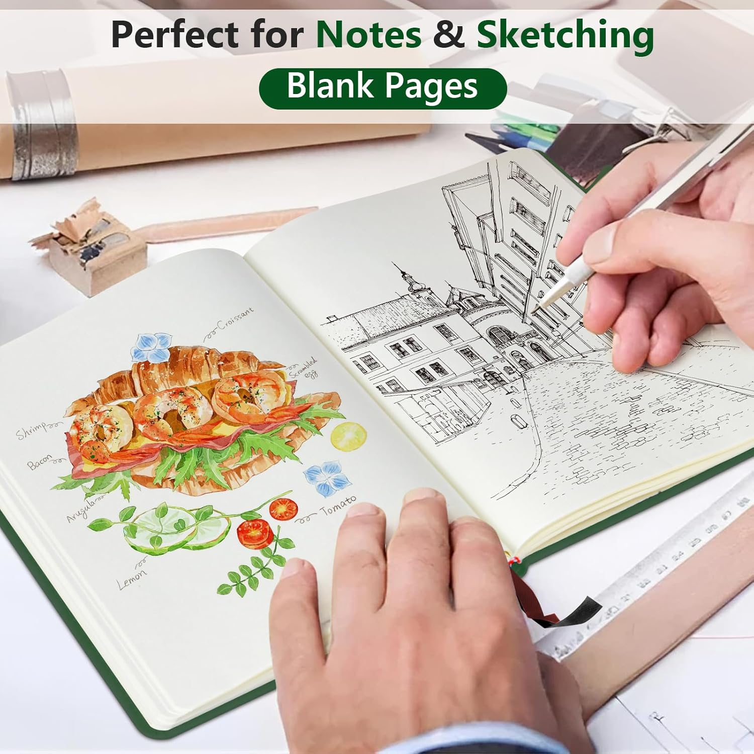 160-Page Blank Leather Journal - Leatherwork Images 리뷰 및 가격