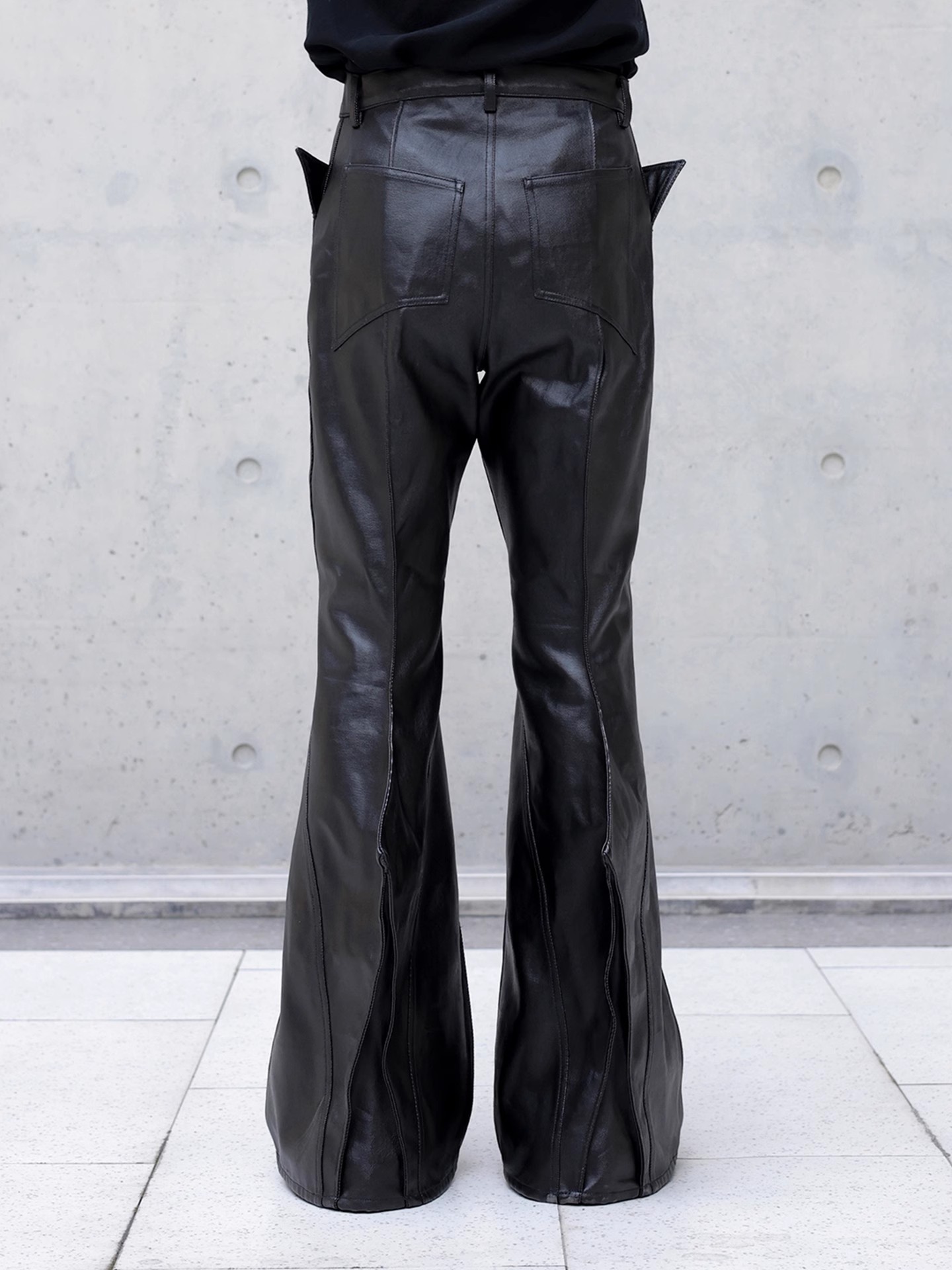 Mauroicardi Autumn Long Black  - Leather Work Pants 리뷰 및 가격