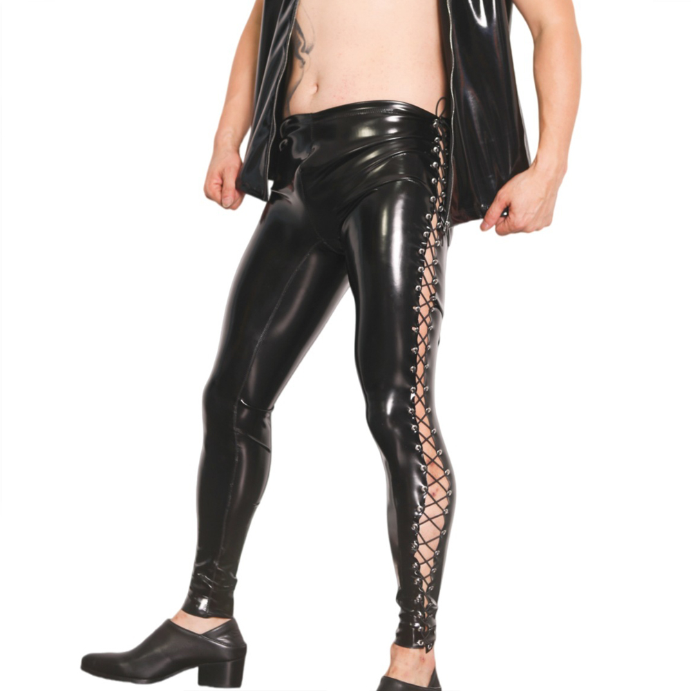 Sexy Men Waterproof PU Elastic - Leather Work Pants 리뷰 및 가격