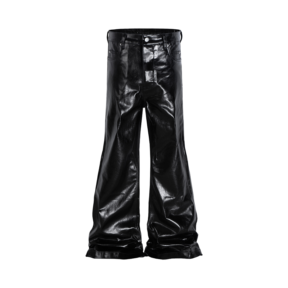 High Street Wide Leg Glossy Pu - Leather Work Pants 리뷰 및 가격