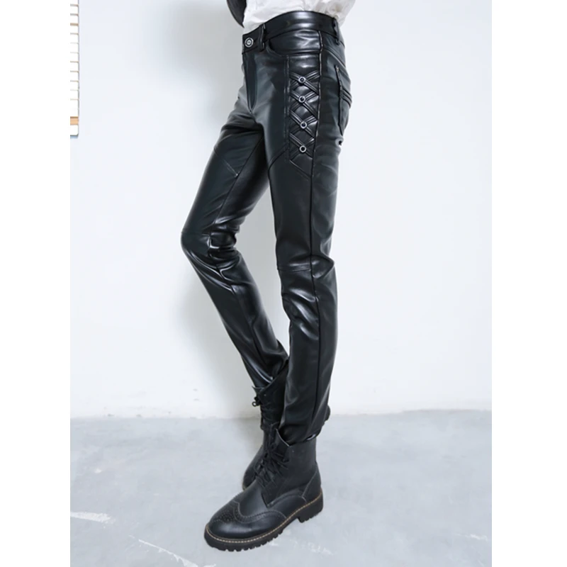 New Fashion Mens PU Leather Pa - Leather Work Pants 리뷰 및 가격