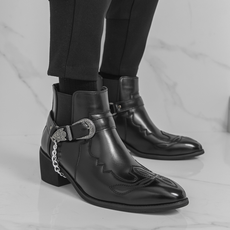 Men's Pointed Toe Ankle Boots  - Leatherwork Designs 리뷰 및 가격