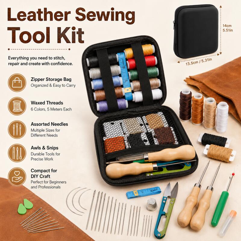 Leather Sewing Kit with Waxed  - Leatherwork Hand Sewing Needles 리뷰 및 가격