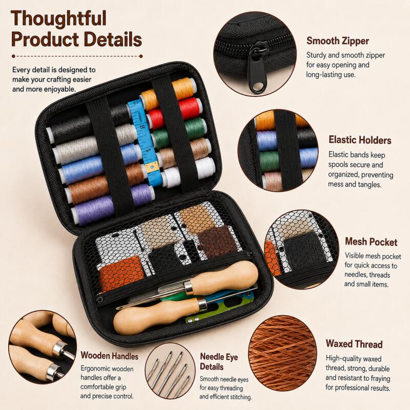 Leather Sewing Kit with Waxed  - Leatherwork Hand Sewing Needles 리뷰 및 가격