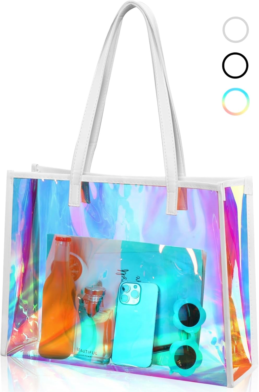 Holographic Clear Tote Bag wit - Leatherwork Images 리뷰 및 가격