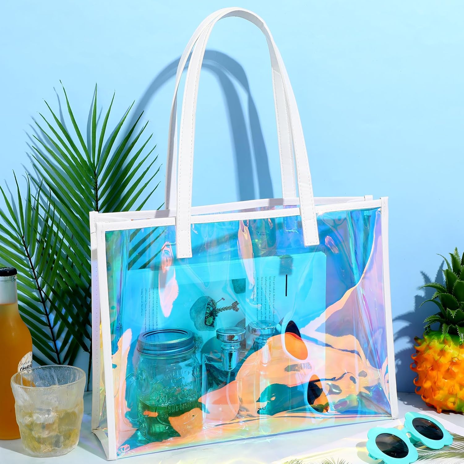 Holographic Clear Tote Bag wit - Leatherwork Images 리뷰 및 가격