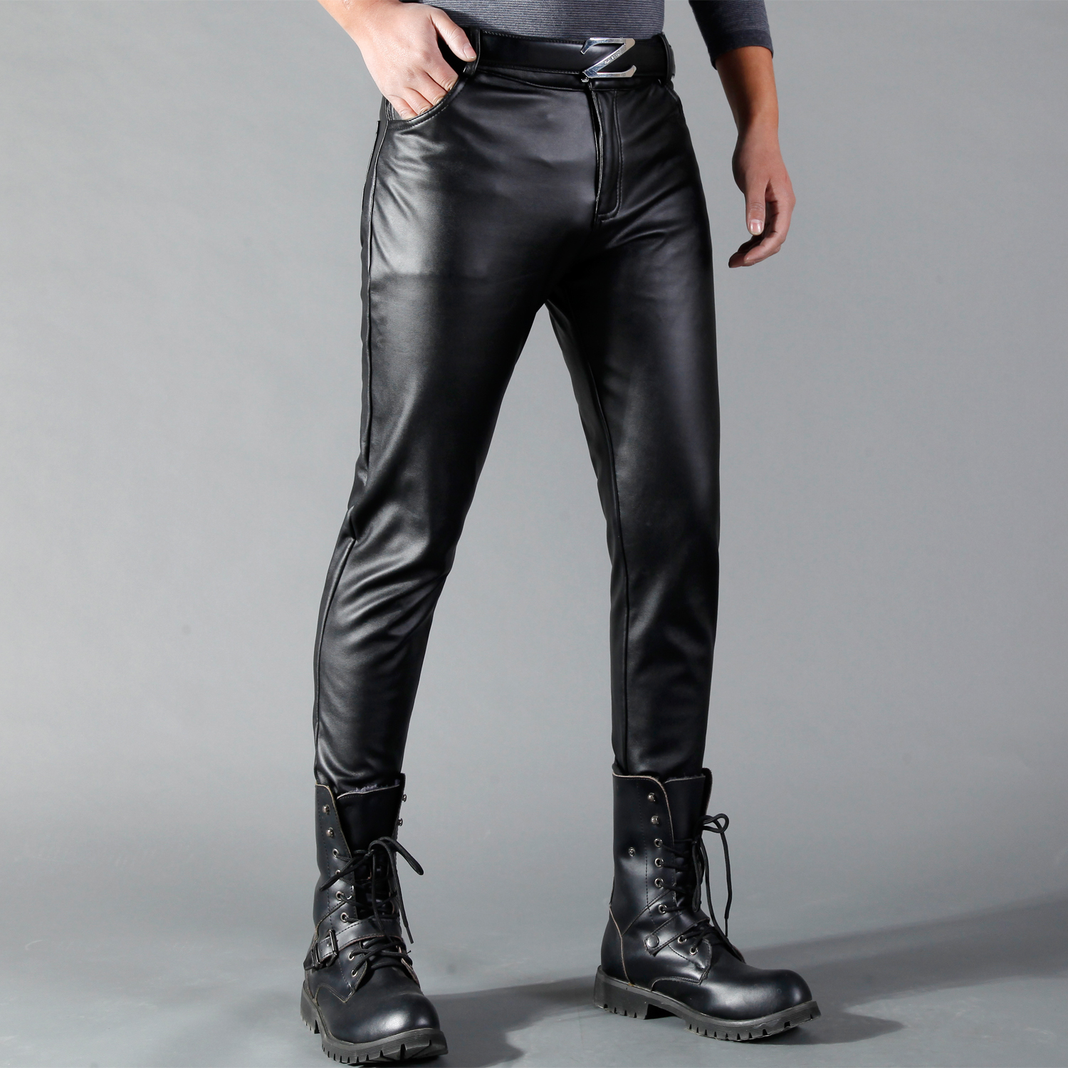 Men's Leather Pants Skinny Fit - Leather Work Pants 리뷰 및 가격