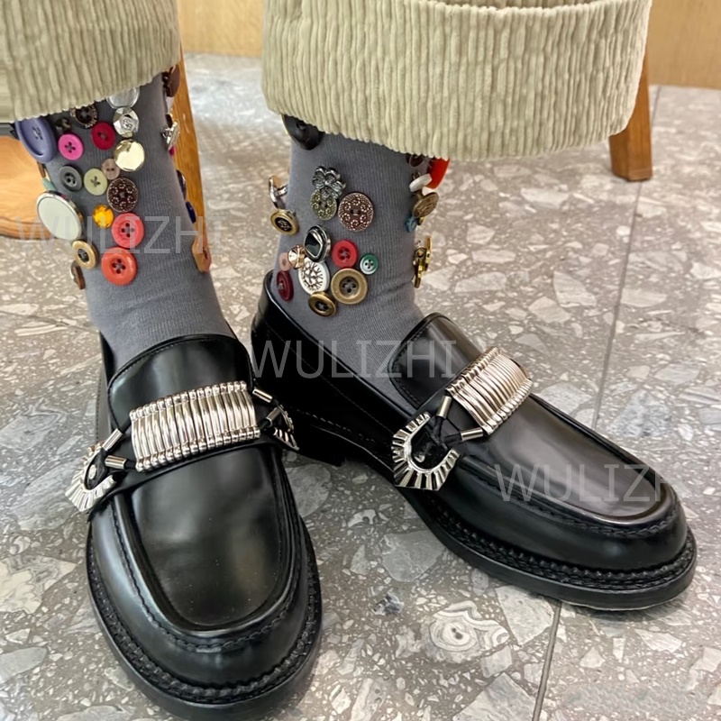 Green Leather Black Sole Flat  - Leatherwork Designs 리뷰 및 가격