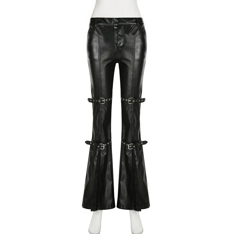 Women's PU Leather Flare Pants - Leather Work Pants 리뷰 및 가격