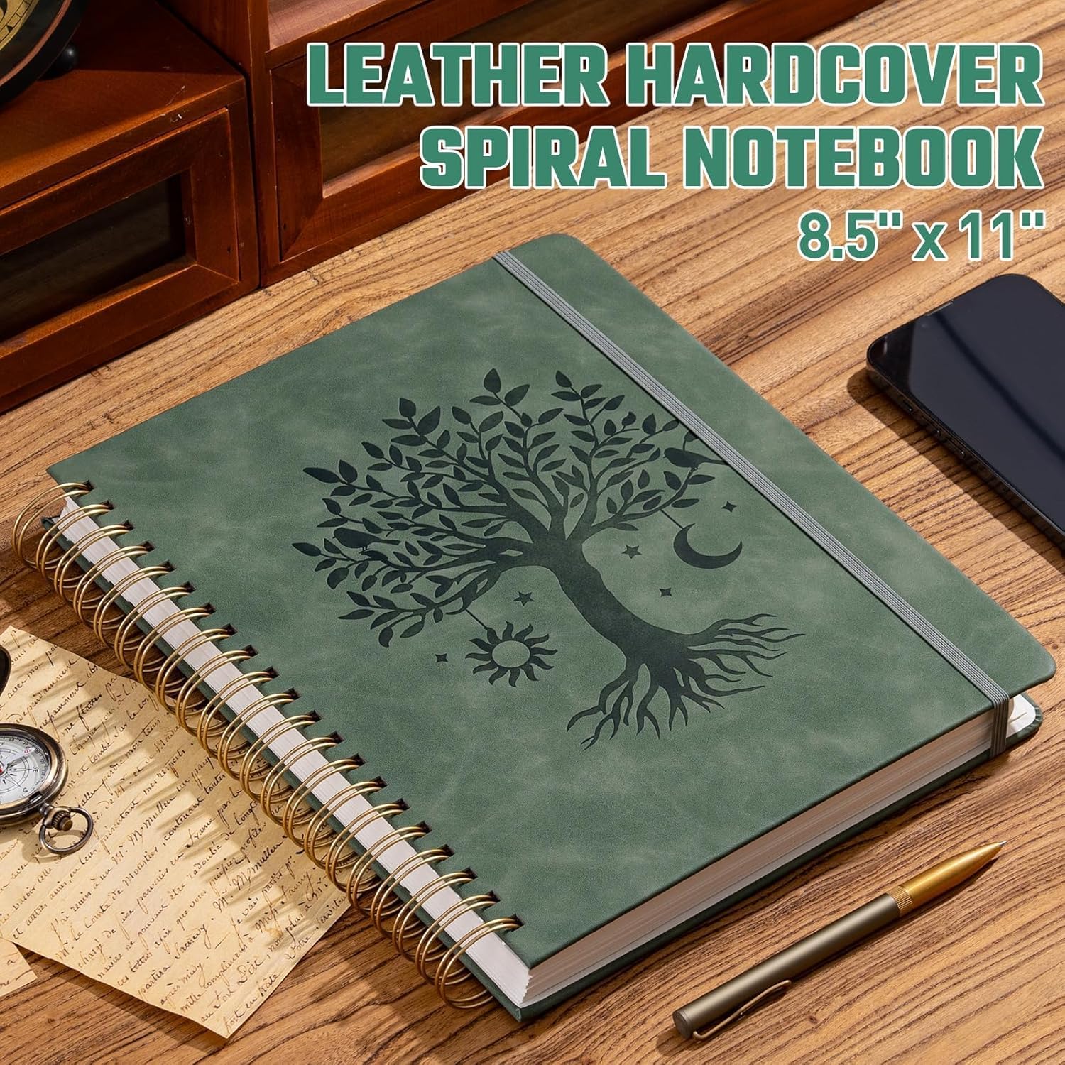 Leather Hardcover Spiral Noteb - Leatherwork Images 리뷰 및 가격